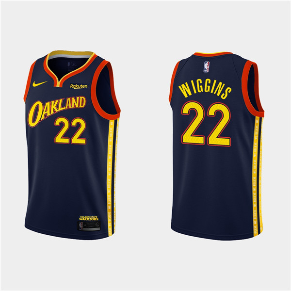 Men's Golden State Warriors #22 Andrew Wiggins Navy NBA 2020-21 City Edition Stitched Jersey Men's Golden State Warriors #22 Andrew Wiggins Navy NBA 2020-21 City Edition Stitched Jersey